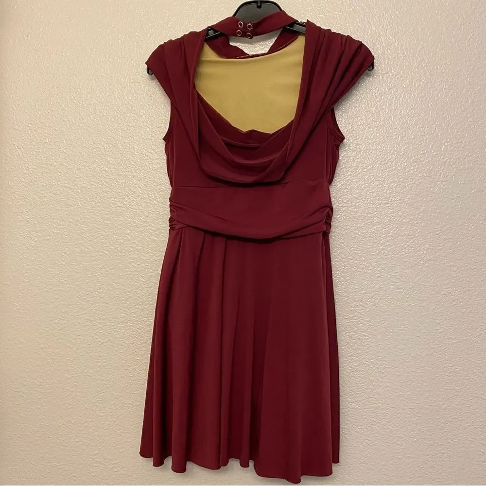 WEISSMAN Dance Costume burgundy red stretch Backing Down 11314 Child LC
